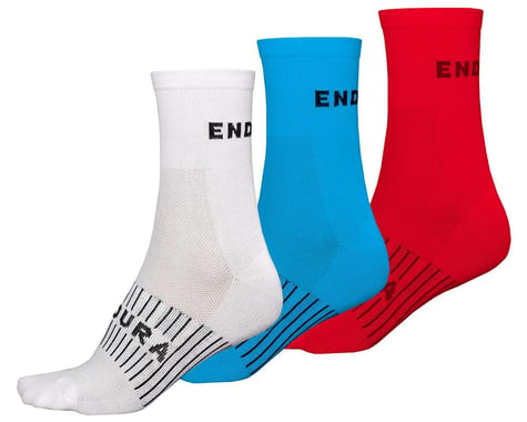 Endura CoolMax Race Sock (Red/White/Blue) (Triple Pack) (3 Pairs) (L/XL)
